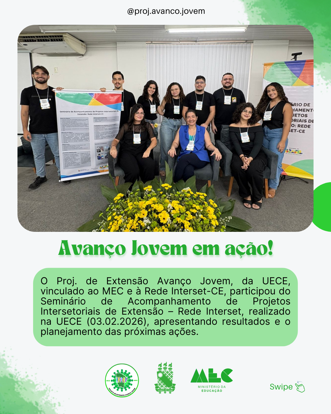 Participação do seminário de acompanhamento de projeto Intersetoriais.  