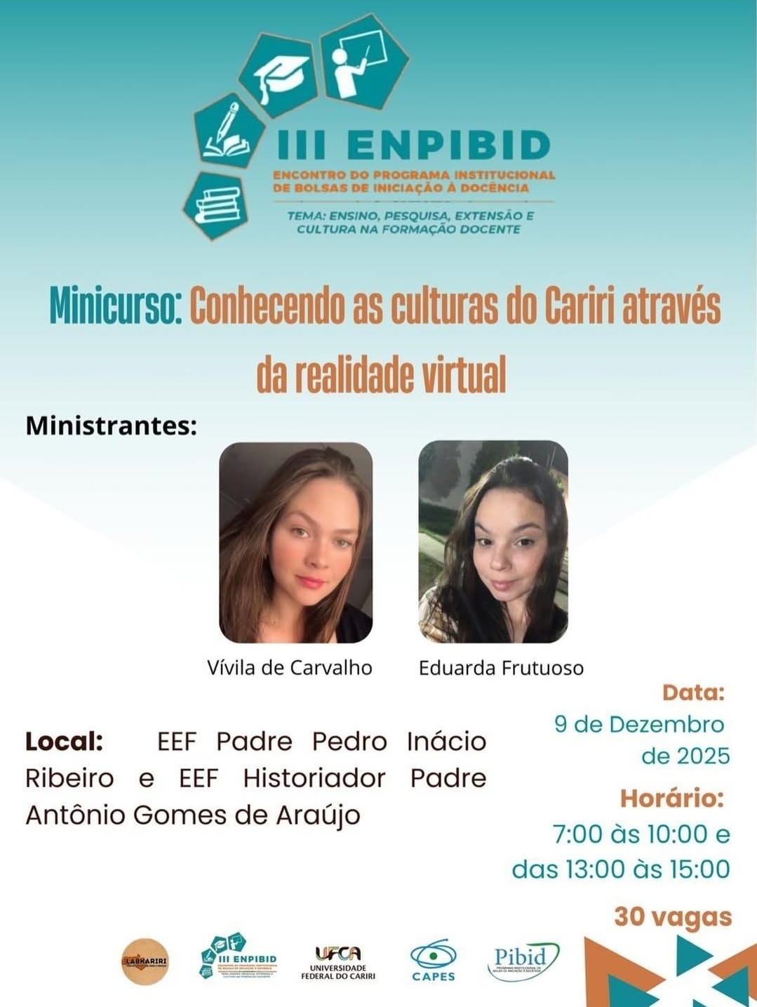 No minicurso “Conhecendo as culturas do Cariri através da realidade virtual” 
